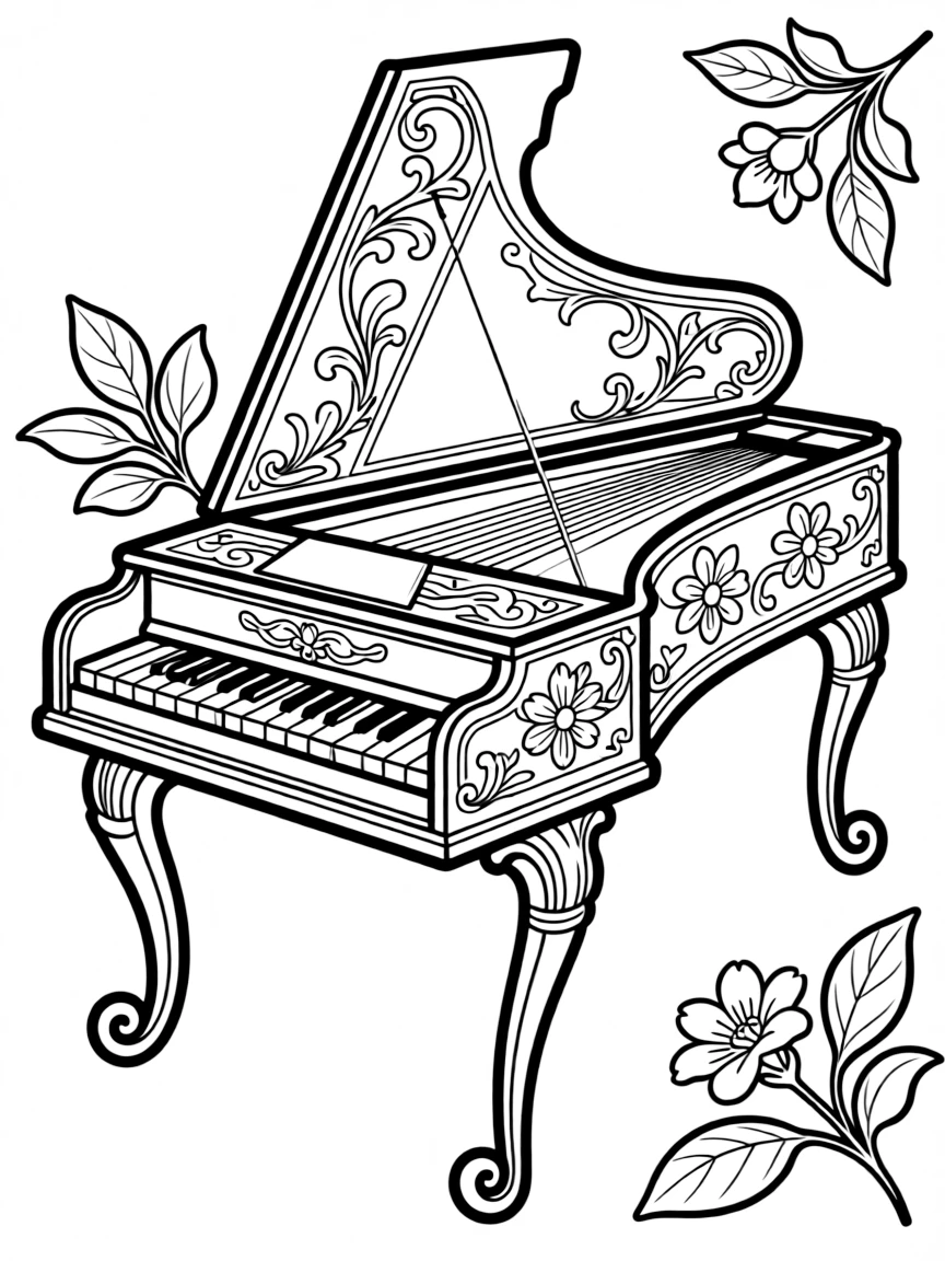 Clavichord with Renaissance period decoration