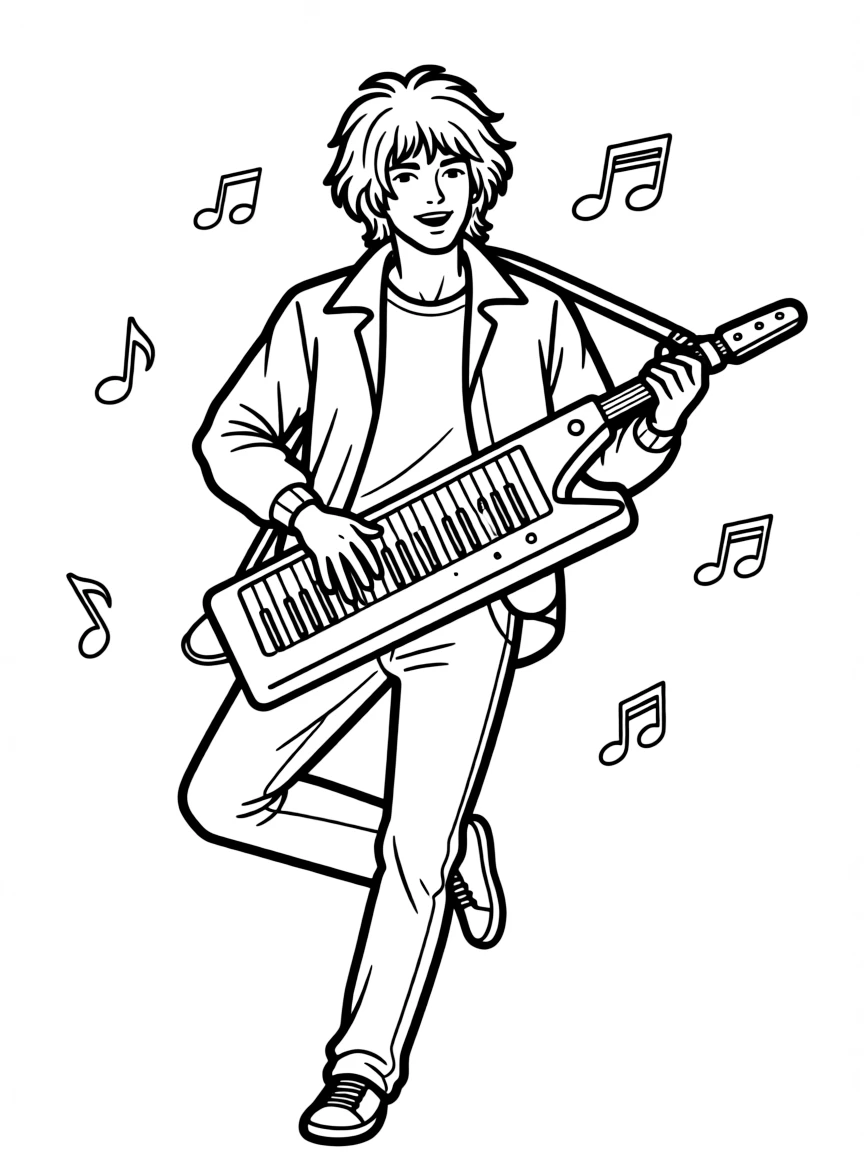 Keytar with 80s performer jumping