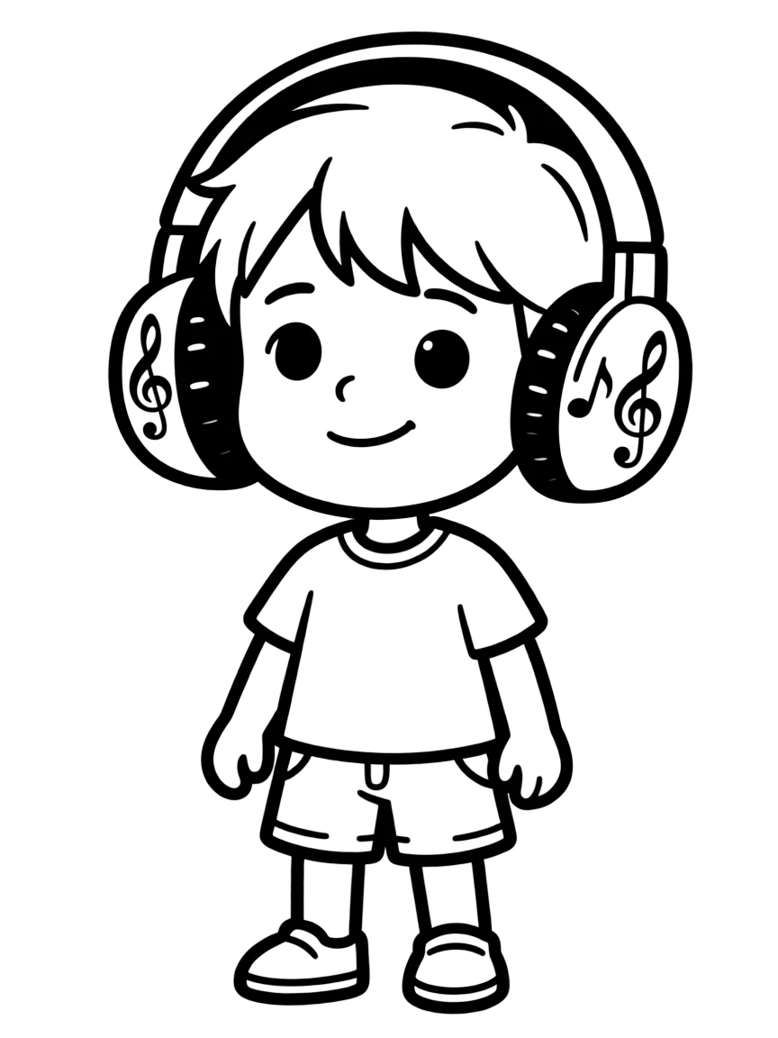 Headphones with musical note design