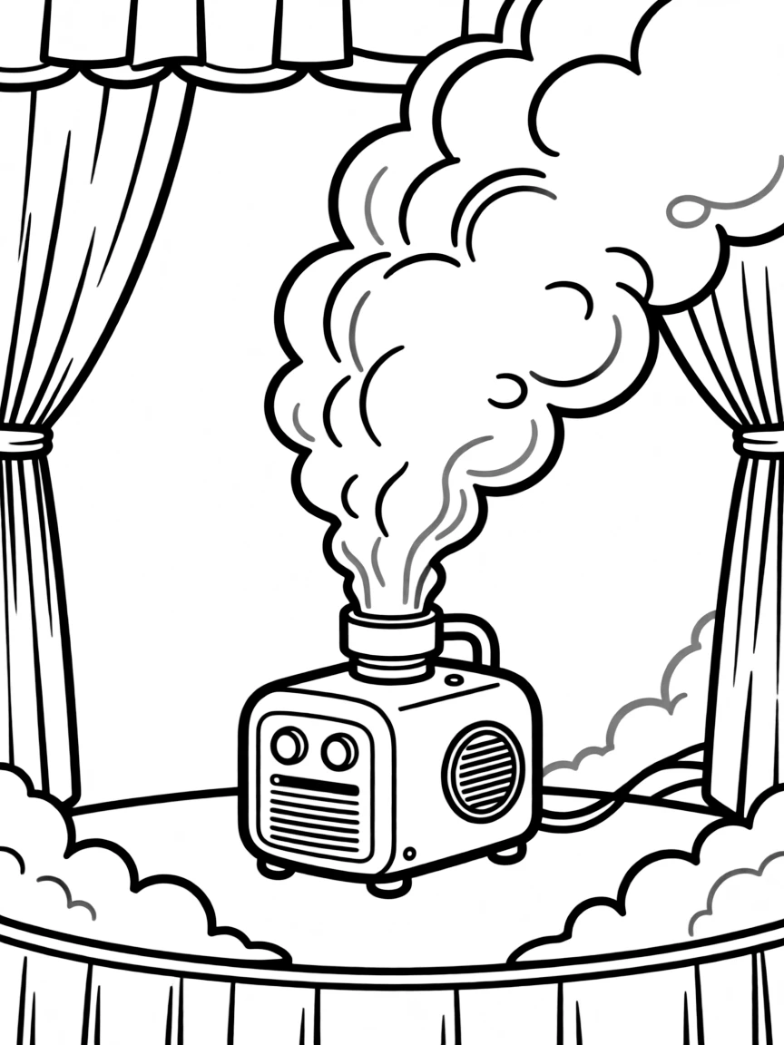 Stage fog machine with dramatic effect