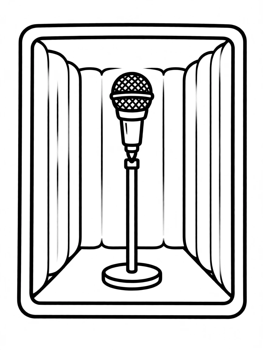 Vocal isolation booth with microphone