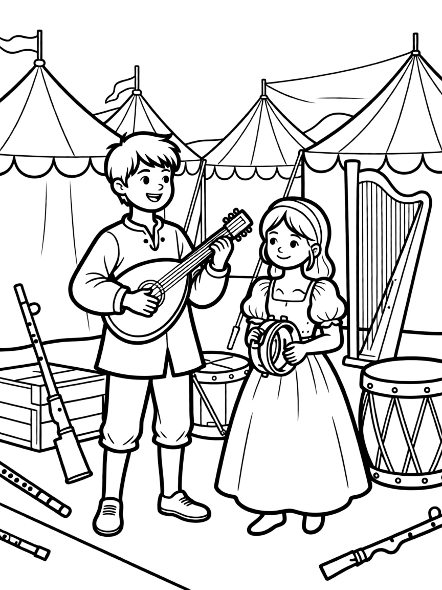 Renaissance fair with period instruments