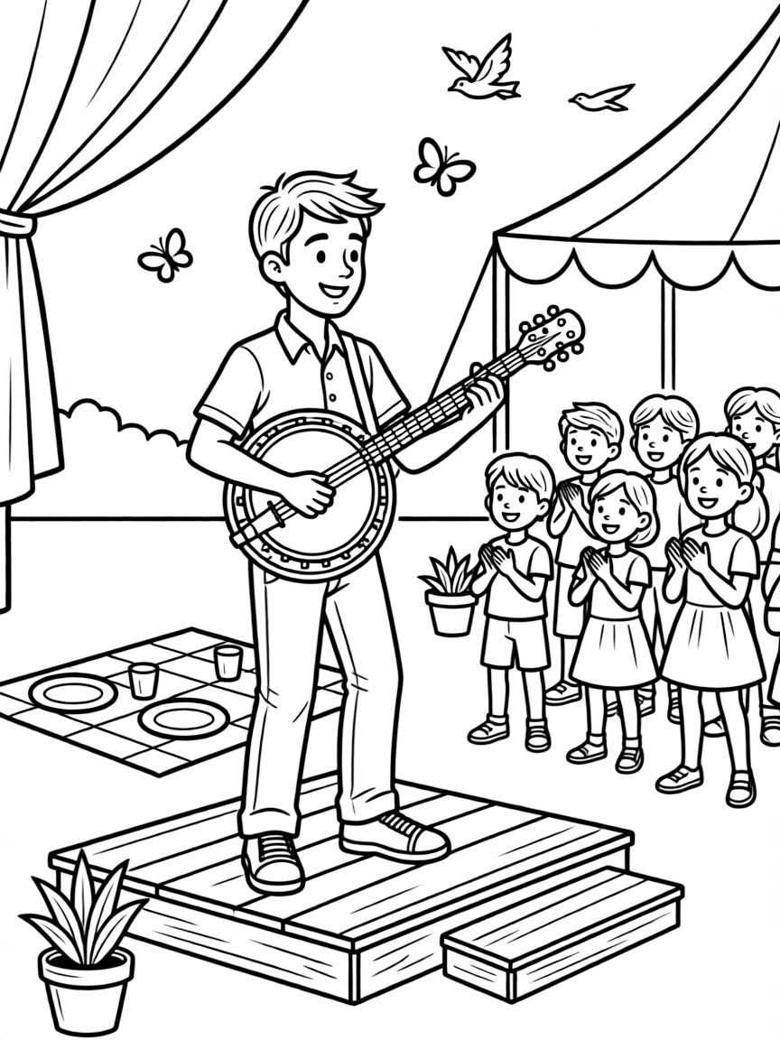 Bluegrass festival with banjo player
