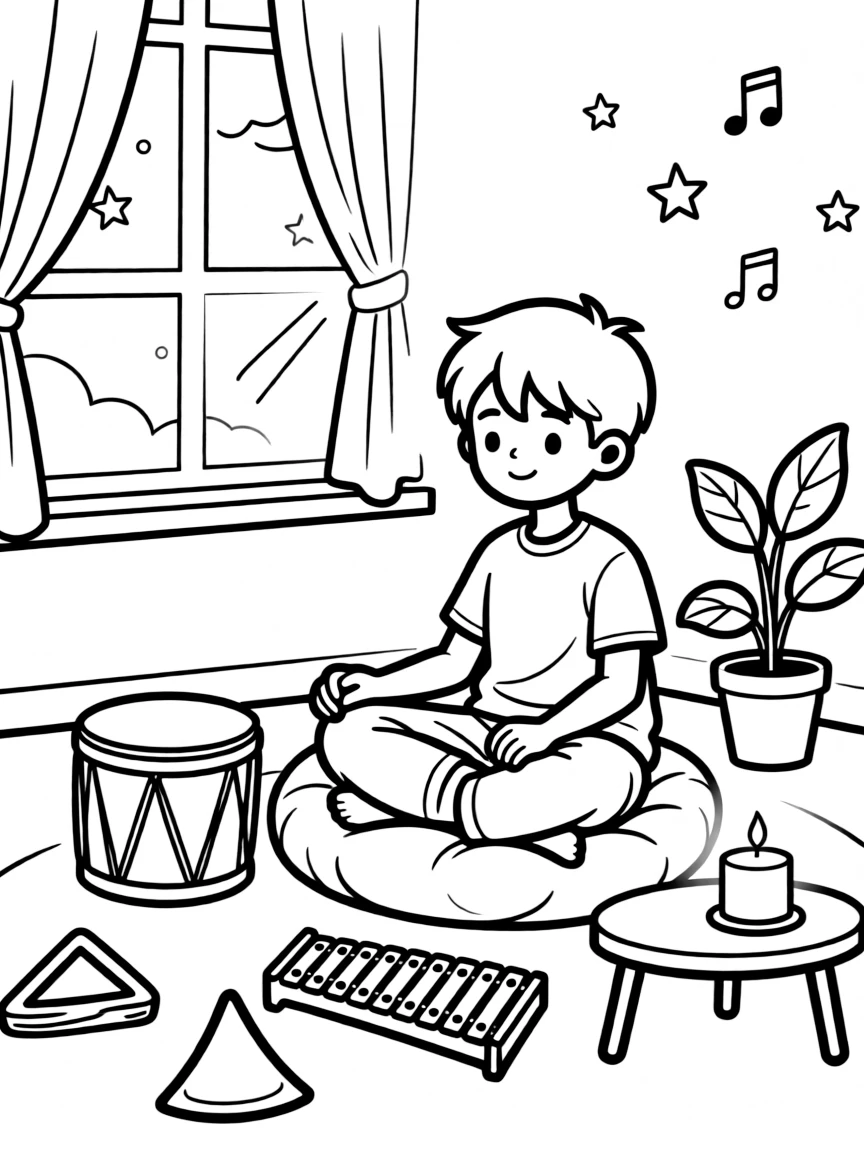 Ambient music meditation space