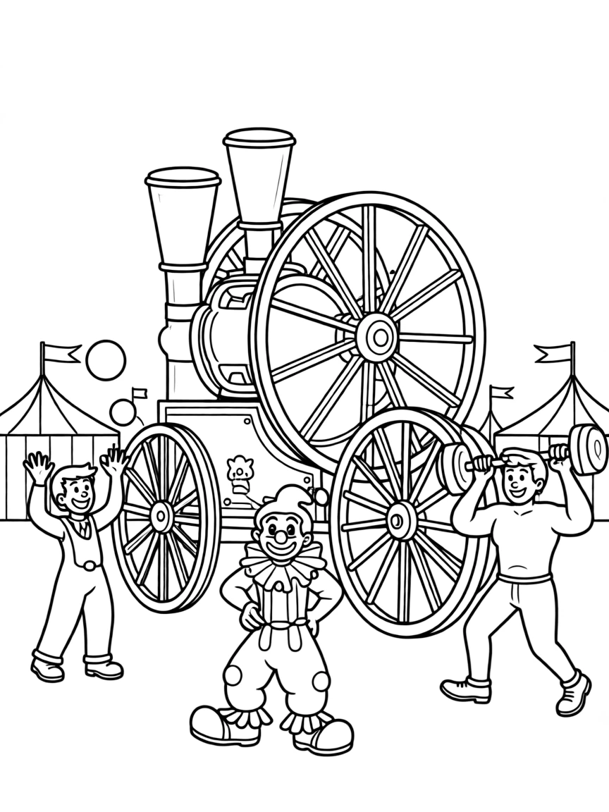 Carnival with calliope and performers