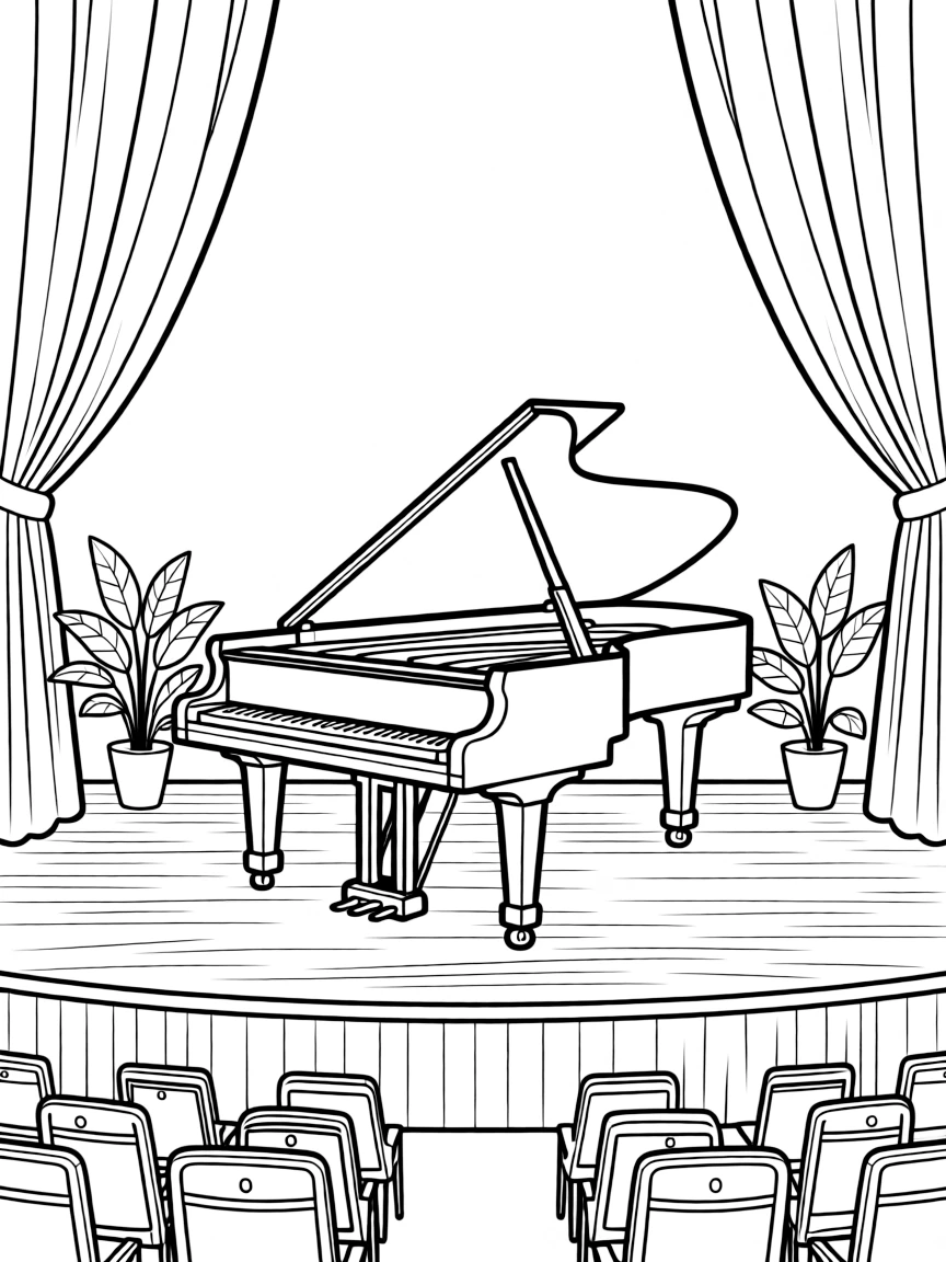 University recital hall with grand piano
