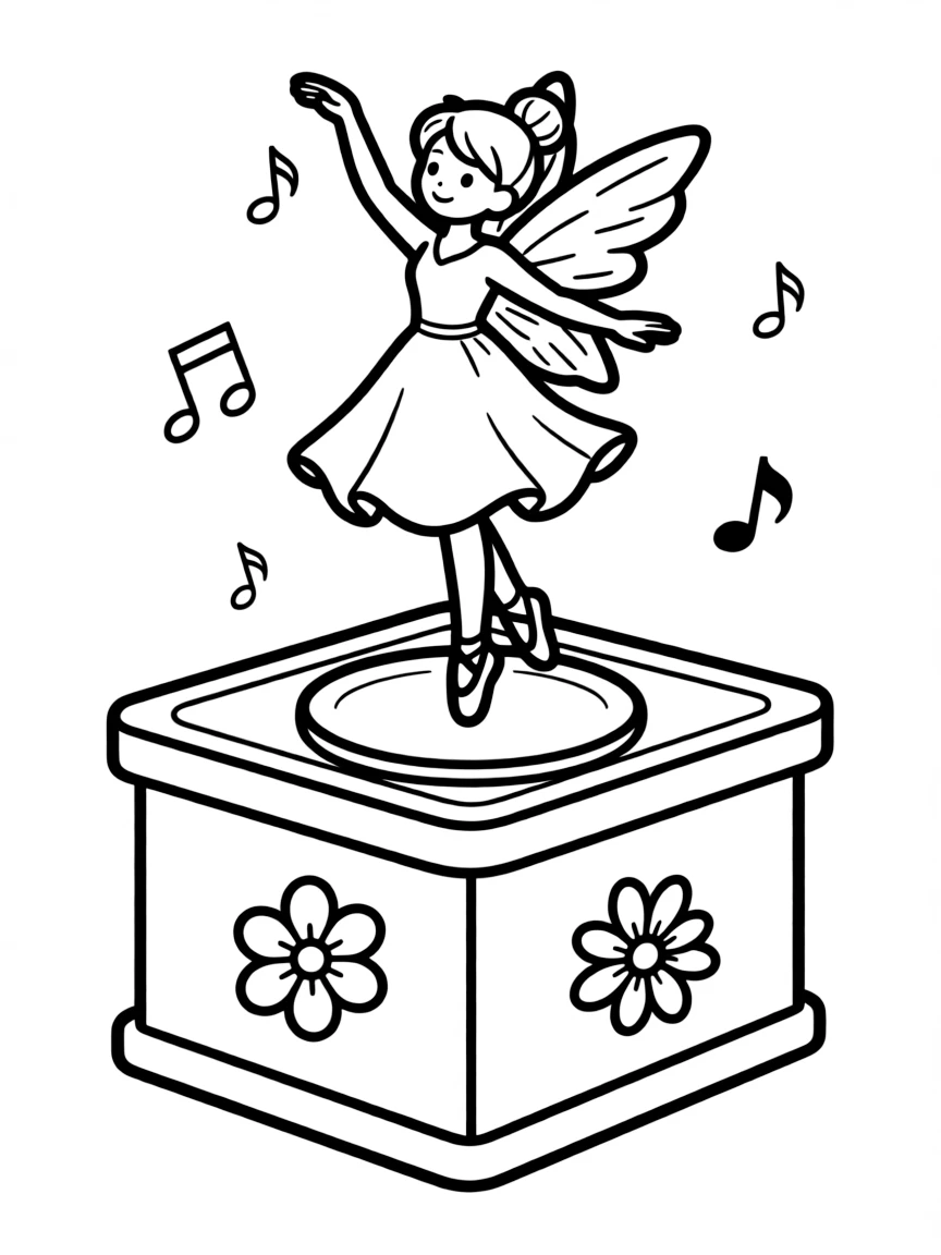 Music box with dancing fairy figurine