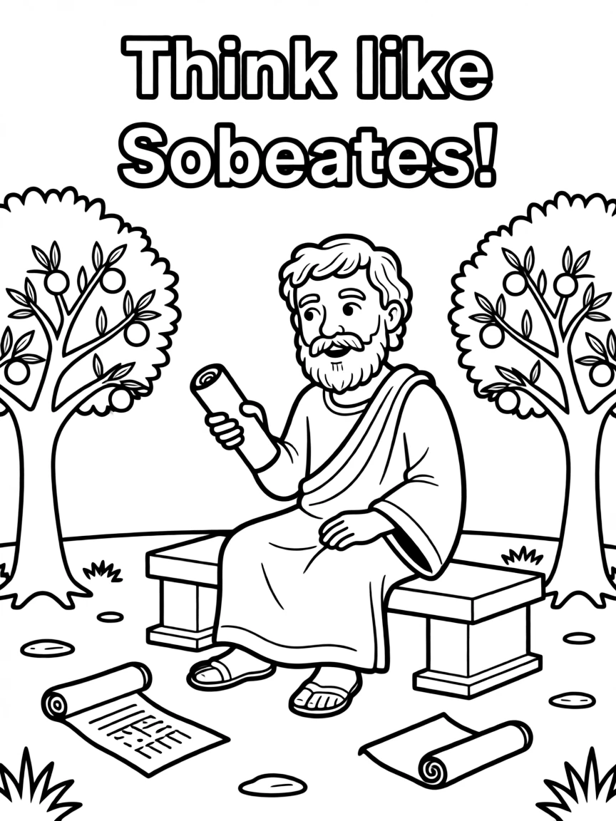 A playful scene showing Socrates.