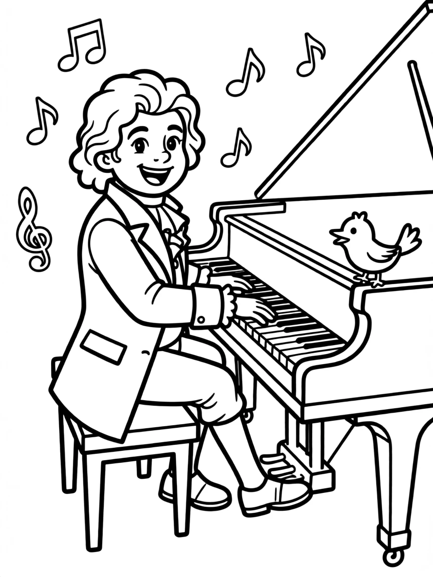 A playful scene showing Beethoven.