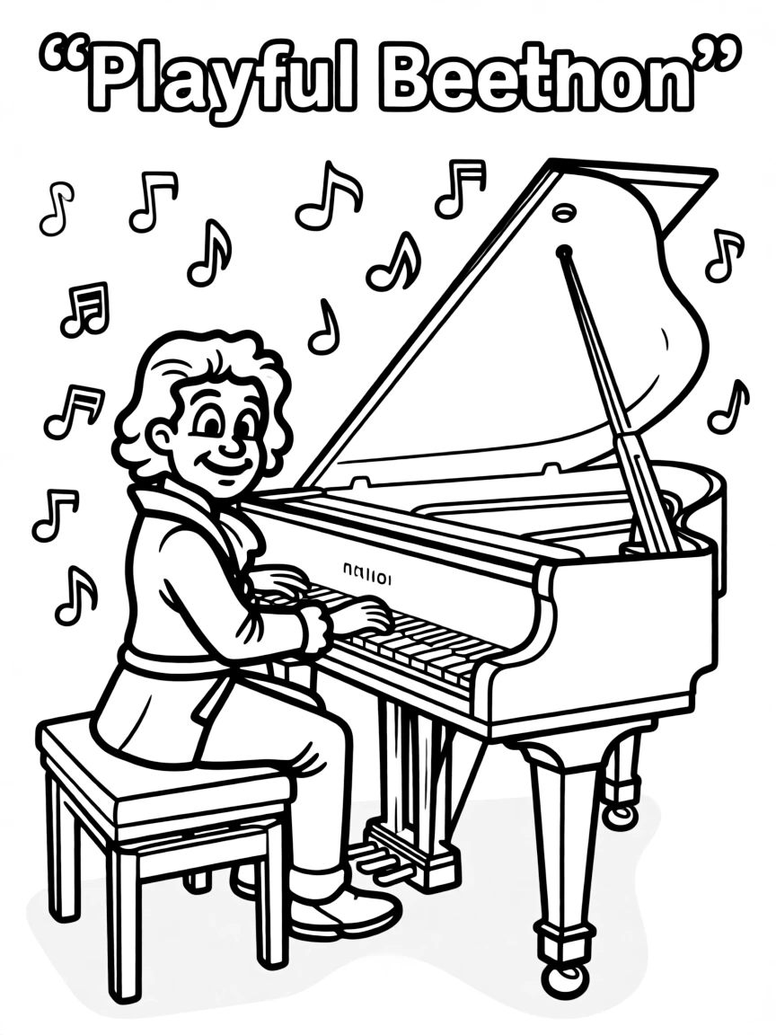 A playful scene showing Beethoven.
