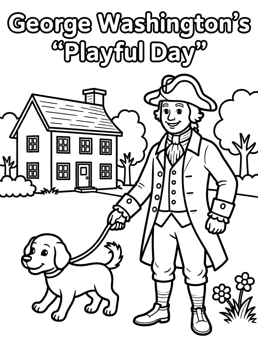 A playful scene showing George Washington.