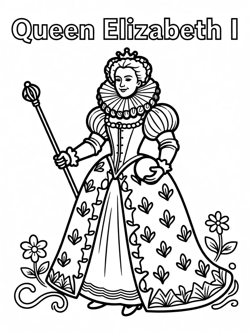 A playful scene showing Queen Elizabeth I.