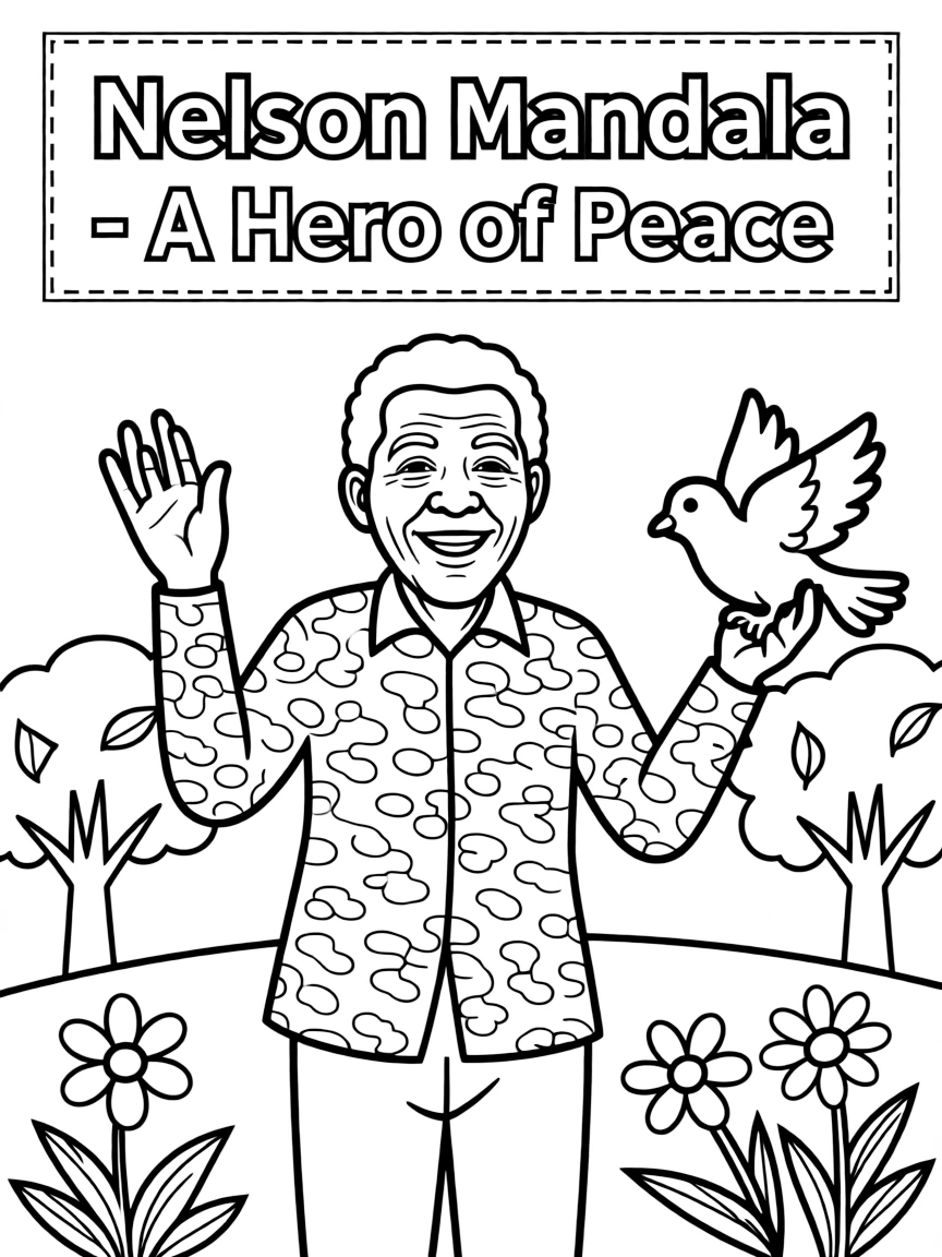 A playful scene showing Nelson Mandela.