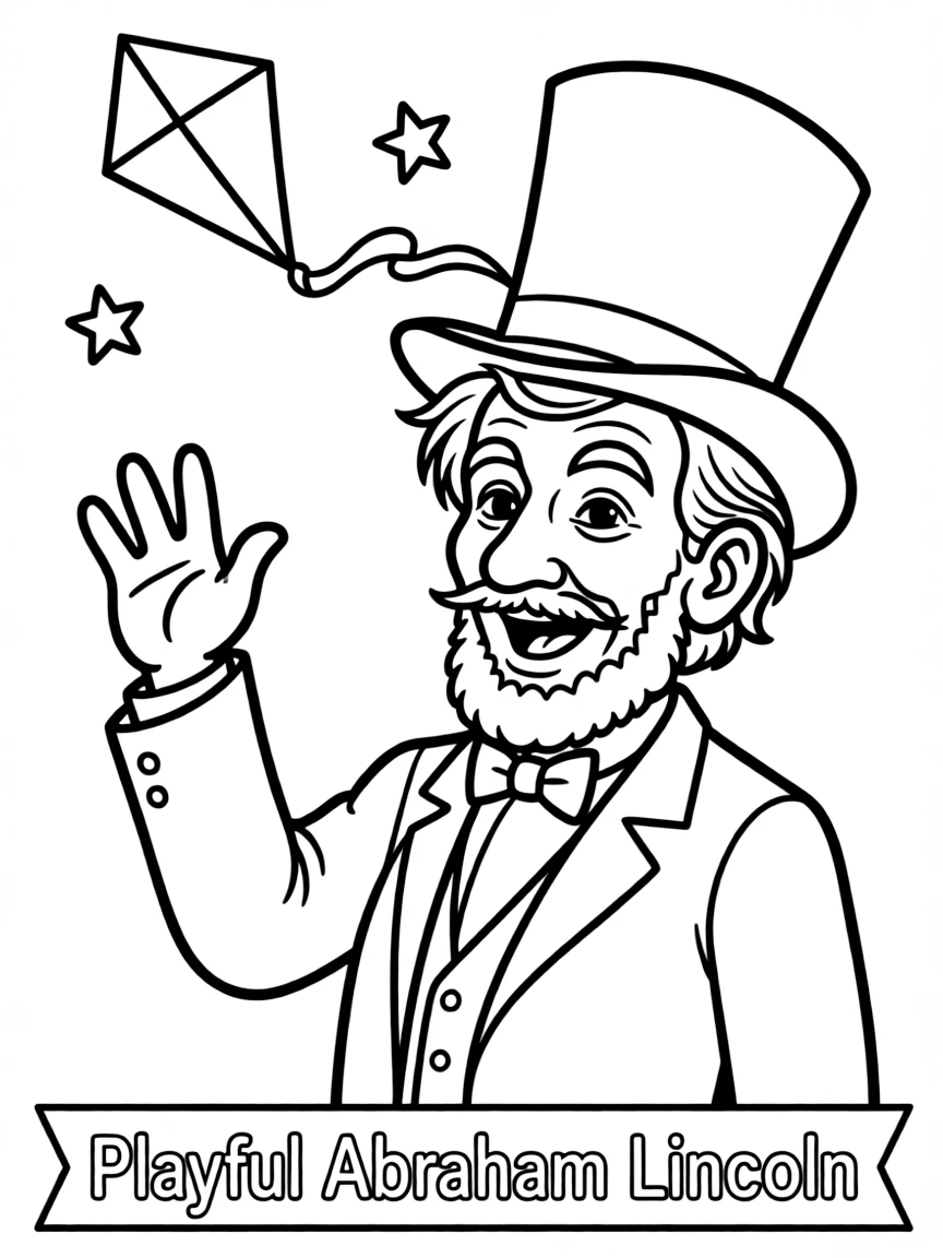 A playful scene showing Abraham Lincoln.