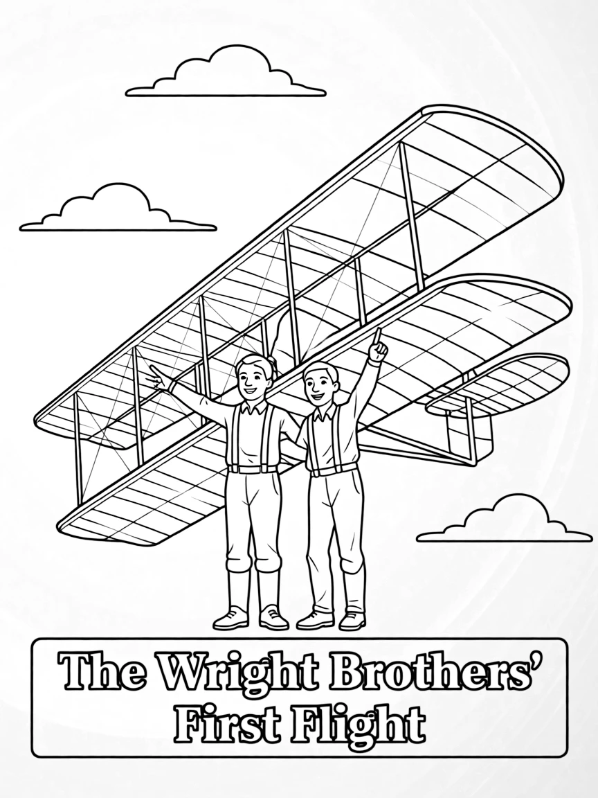 A playful scene showing The Wright Brothers.