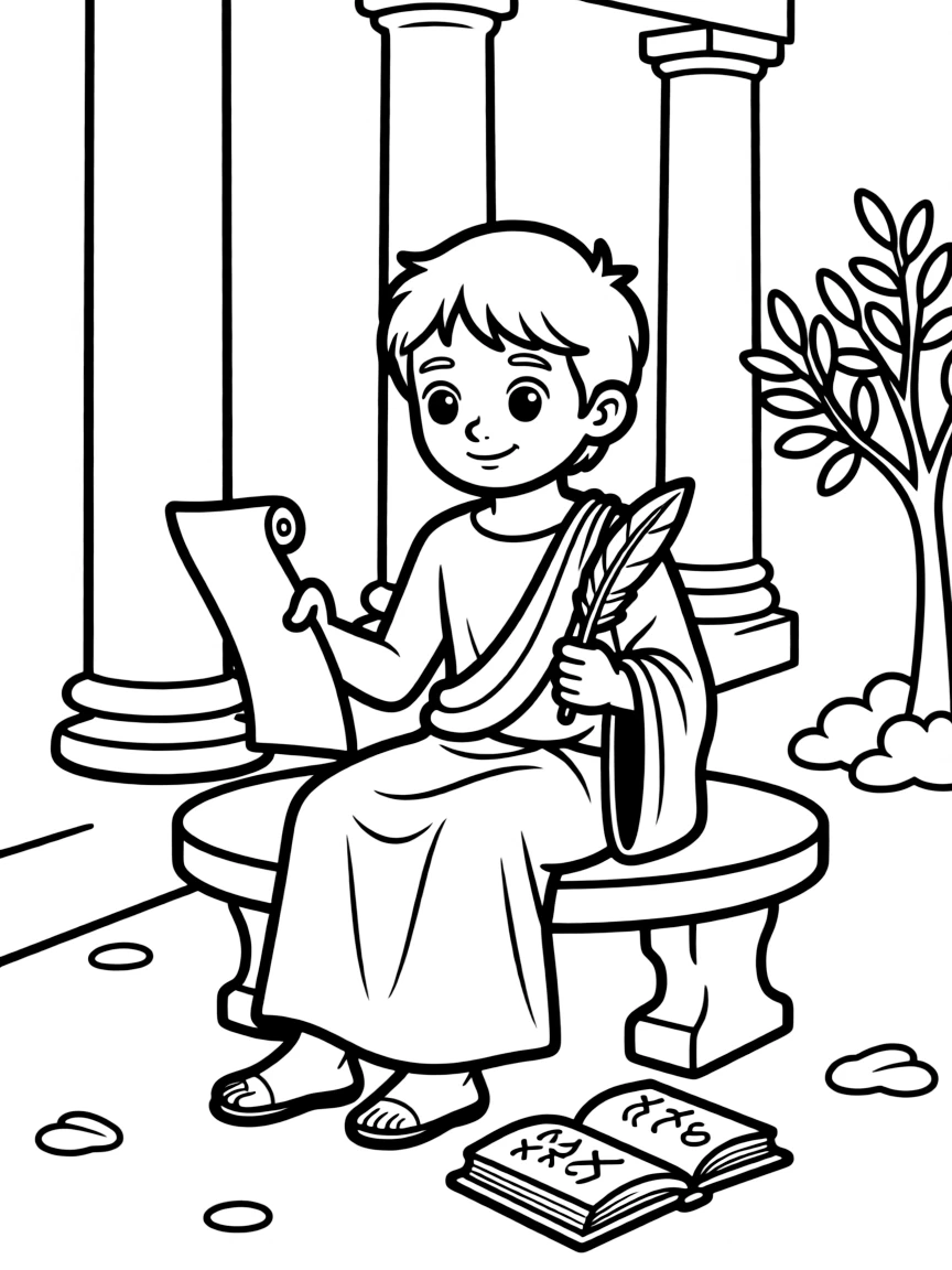 A playful scene showing Plato.