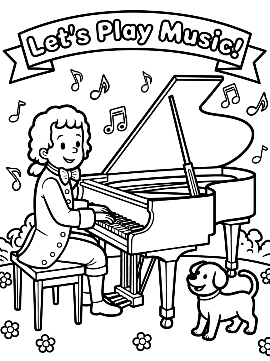 A playful scene showing Beethoven.