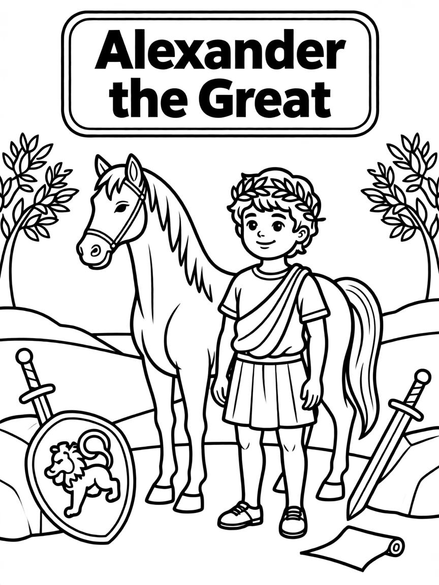 A playful scene showing Alexander the Great.