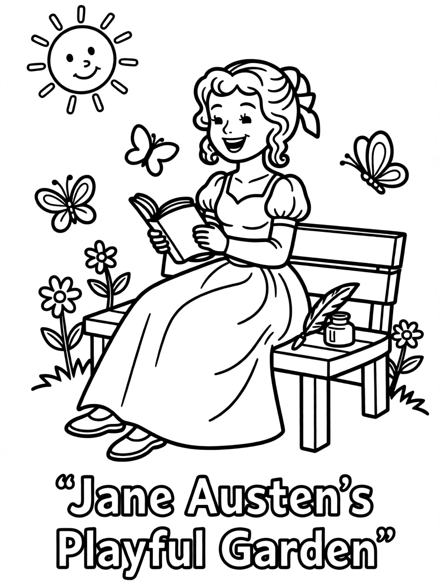 A playful scene showing Jane Austen.