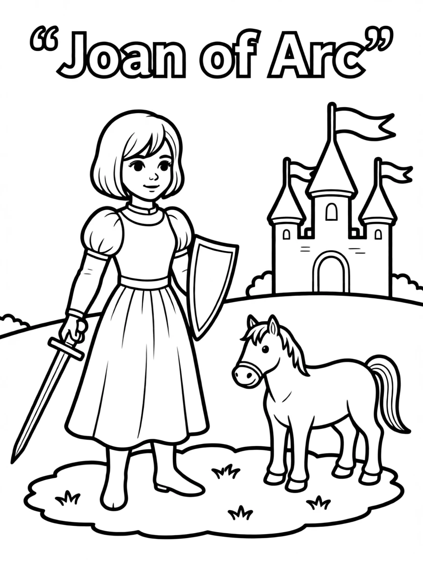 A playful scene showing Joan of Arc.