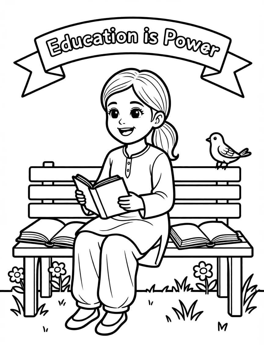 A playful scene showing Malala Yousafzai.