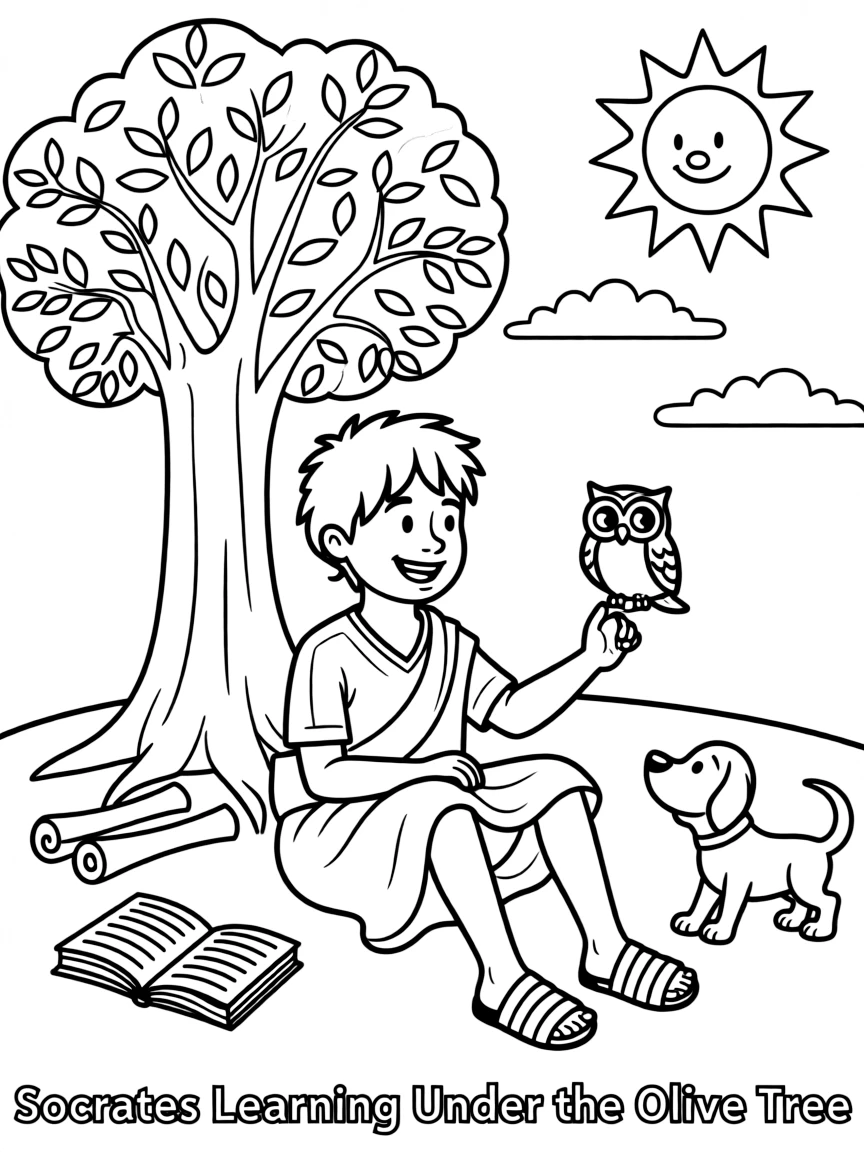 A playful scene showing Socrates.