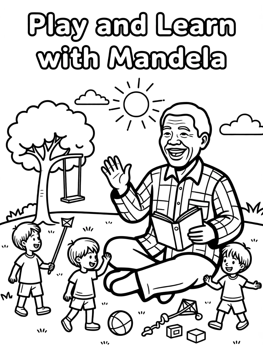 A playful scene showing Nelson Mandela.