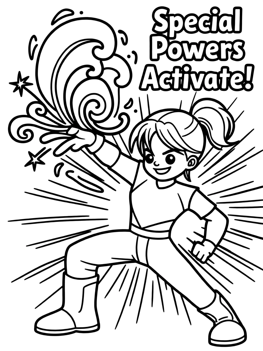 An action-packed scene of Coco using their special powers in a dramatic battle pose.