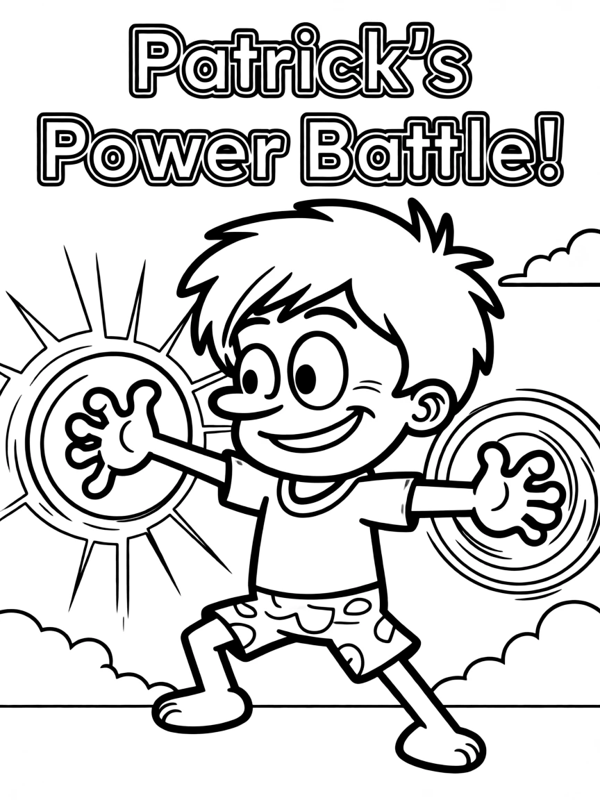 An action-packed scene of Patrick Star using their special powers in a dramatic battle pose.
