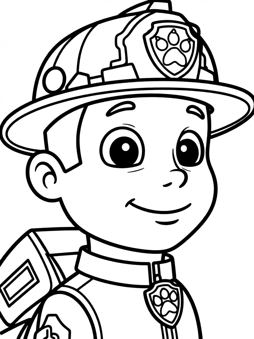 A close-up of Marshall's face in bold lines with expressive eyes and detailed costume elements.
