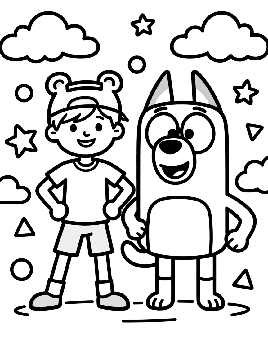Finn and Jake posing heroically, with fun background elements.