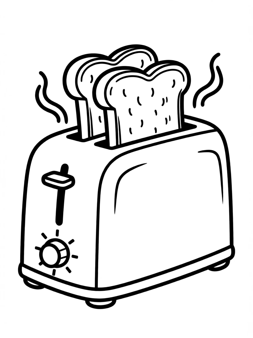 a toaster with two slices of toast popping up