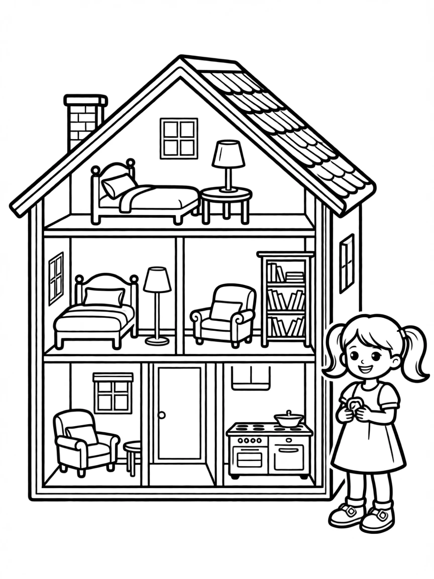 a dollhouse with tiny furniture