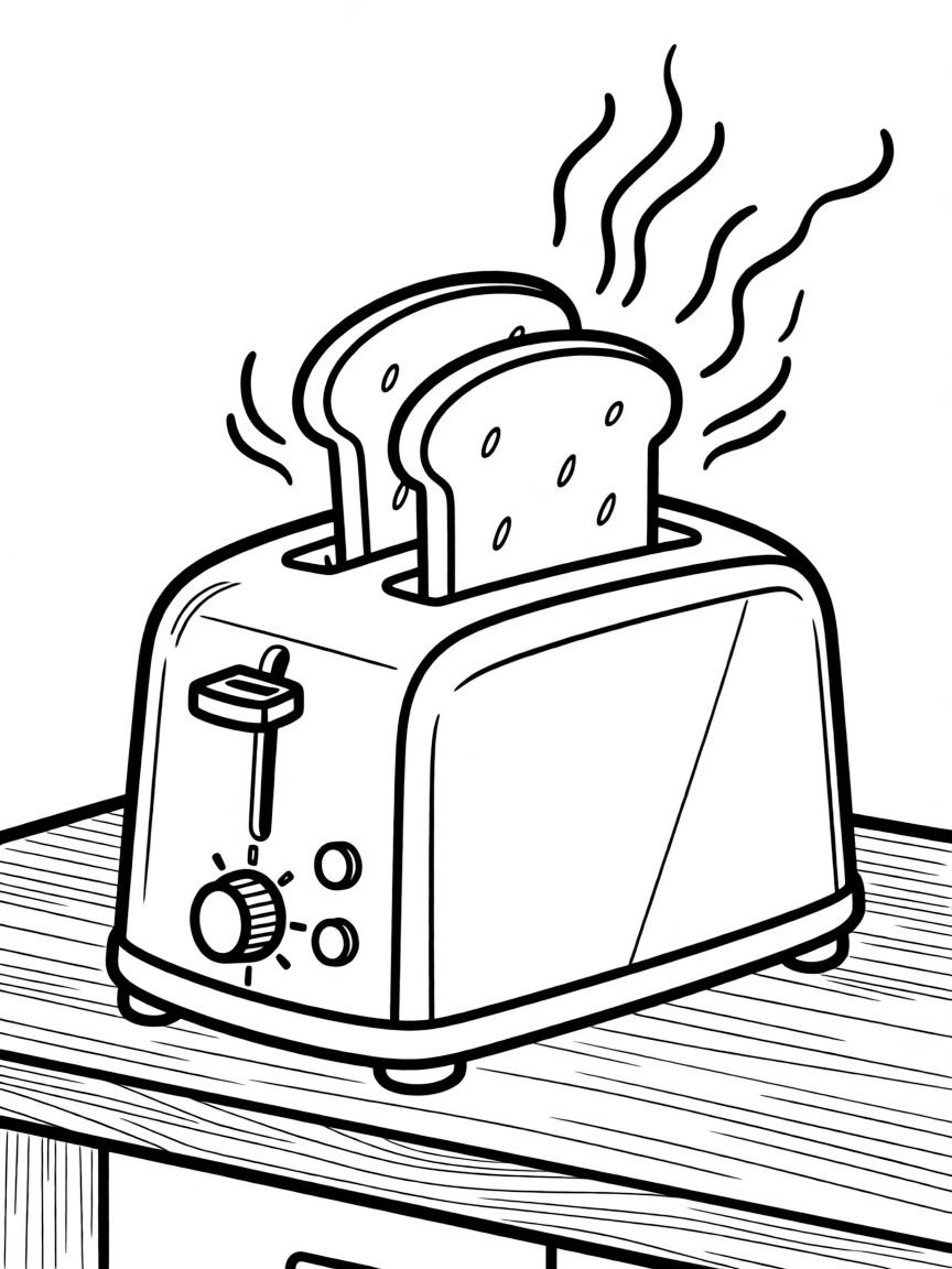 a toaster with two slices of toast popping up