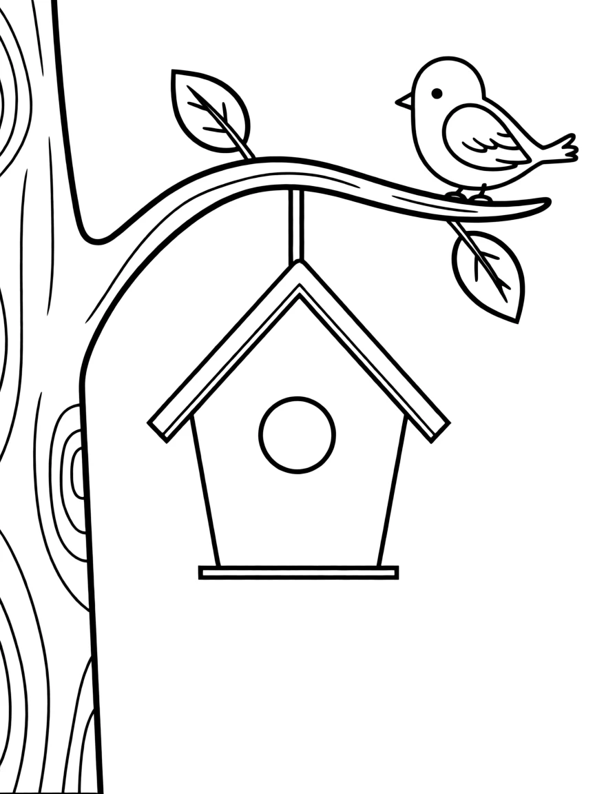 a birdhouse hanging from a branch