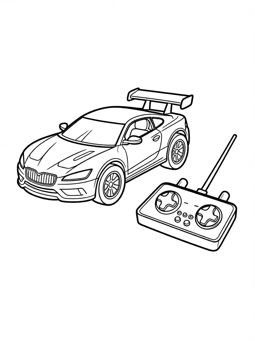 a remote-control car with its controller