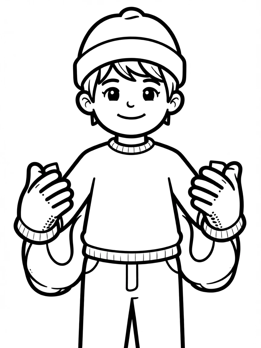 a pair of gloves and a beanie