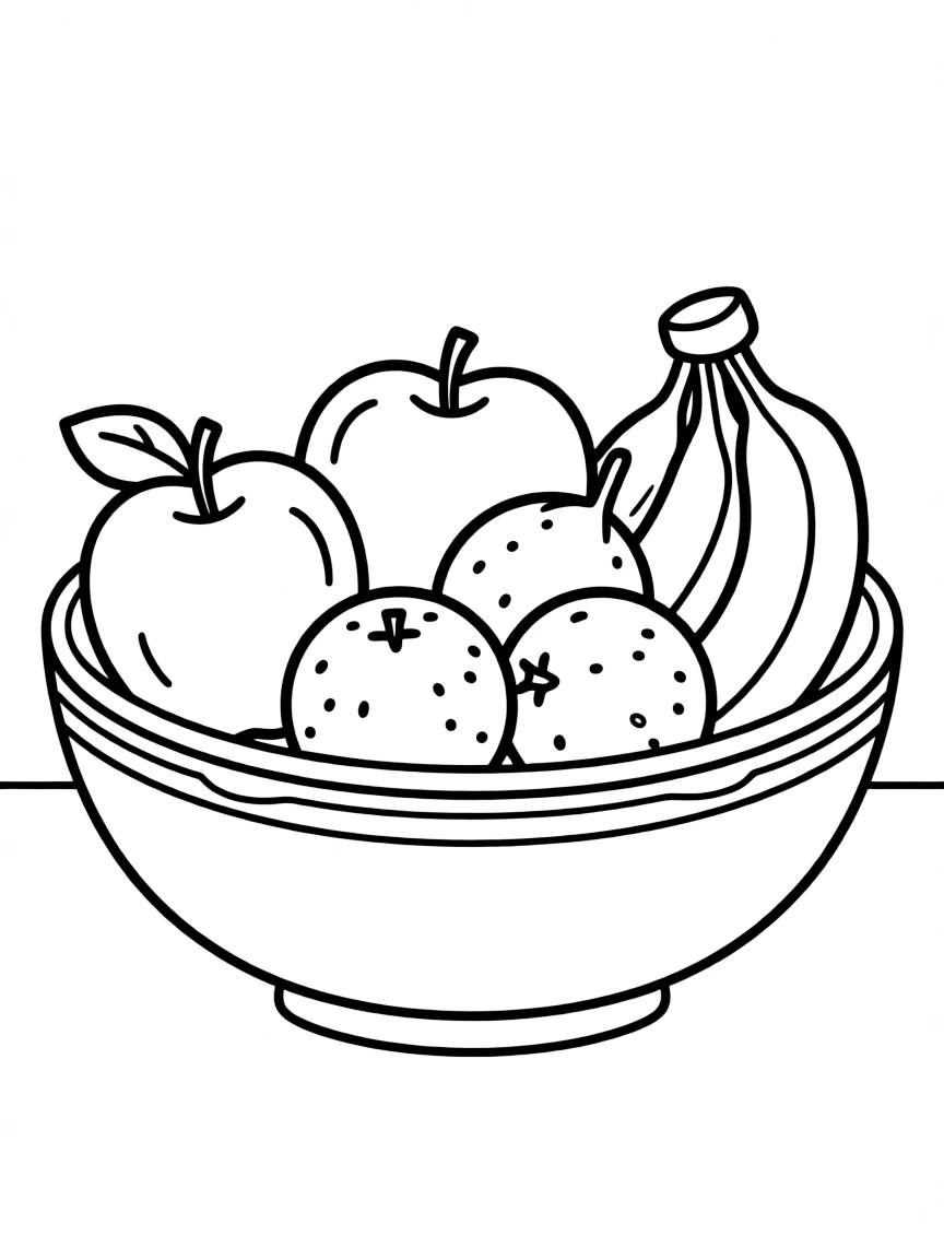 a colorful fruit bowl filled with apples, bananas, and oranges