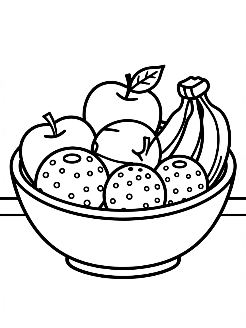 a colorful fruit bowl filled with apples, bananas, and oranges