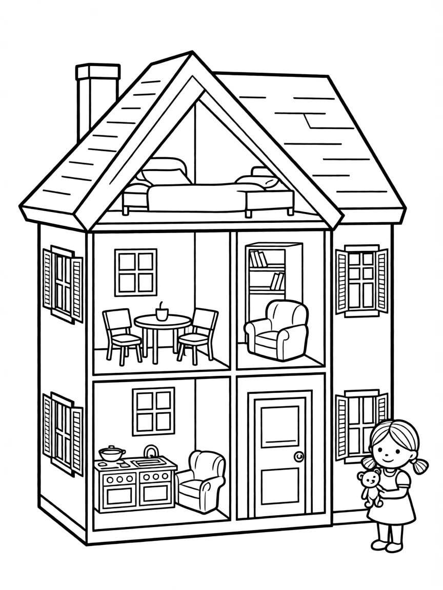 a dollhouse with tiny furniture