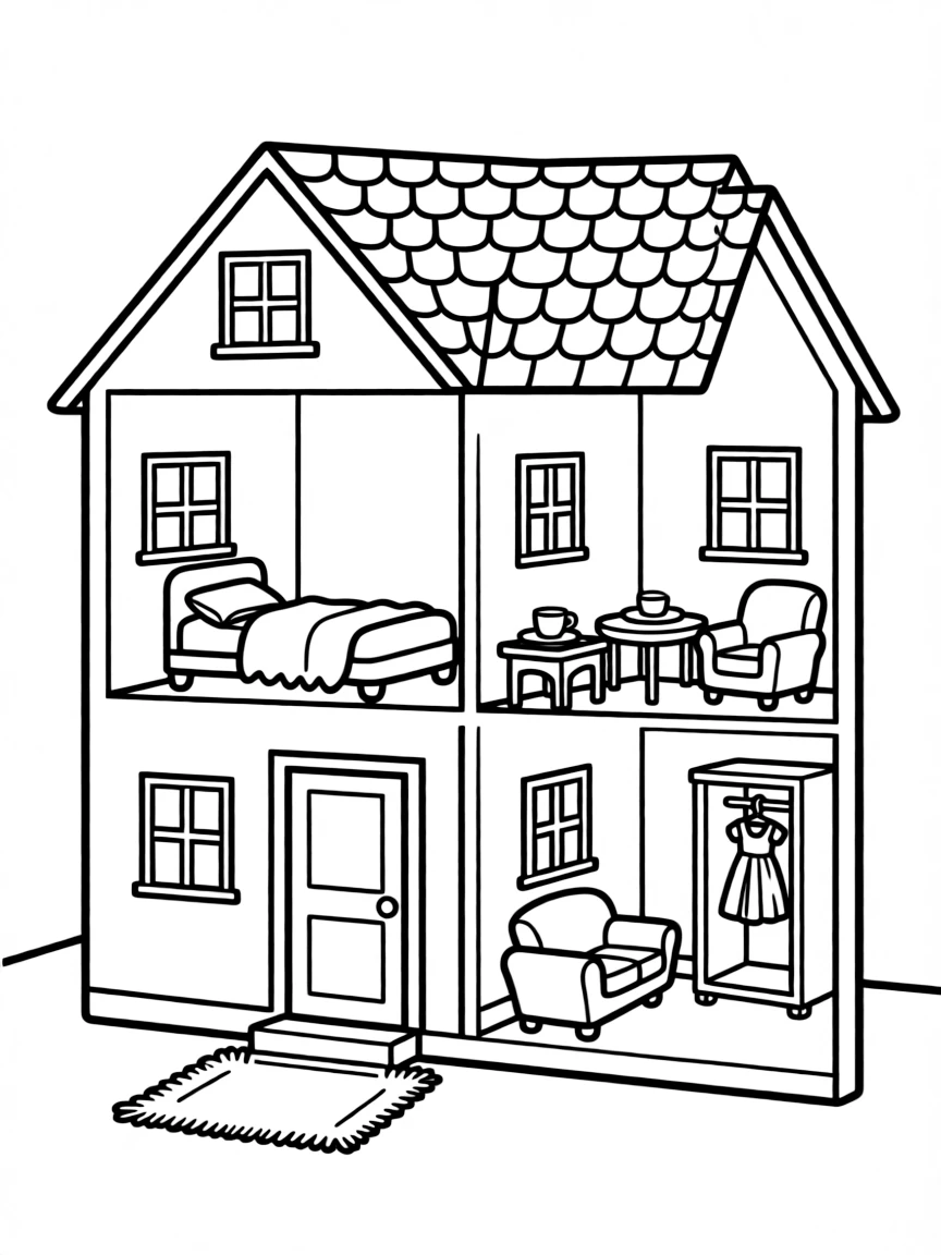 a dollhouse with tiny furniture