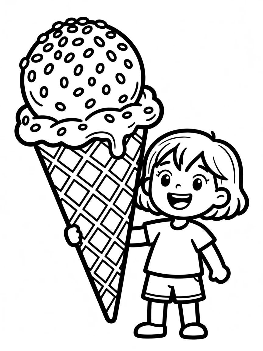 an ice cream cone with sprinkles