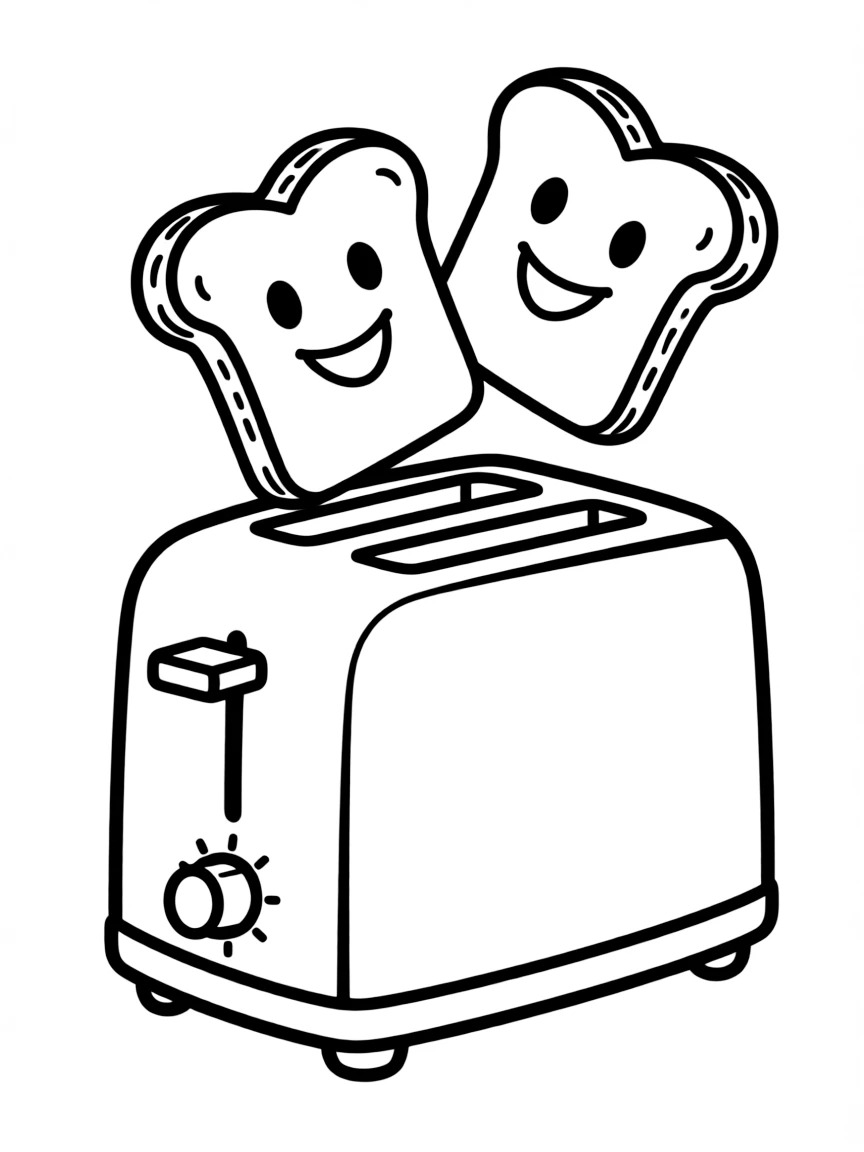 a toaster with two slices of toast popping up