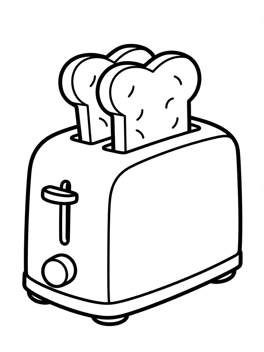 a toaster with two slices of toast popping up
