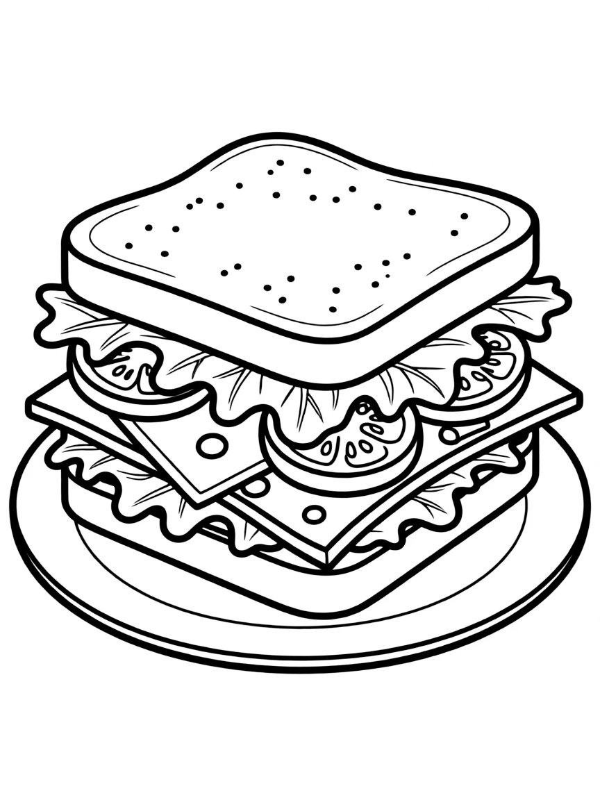 a sandwich with lettuce, tomato, and cheese