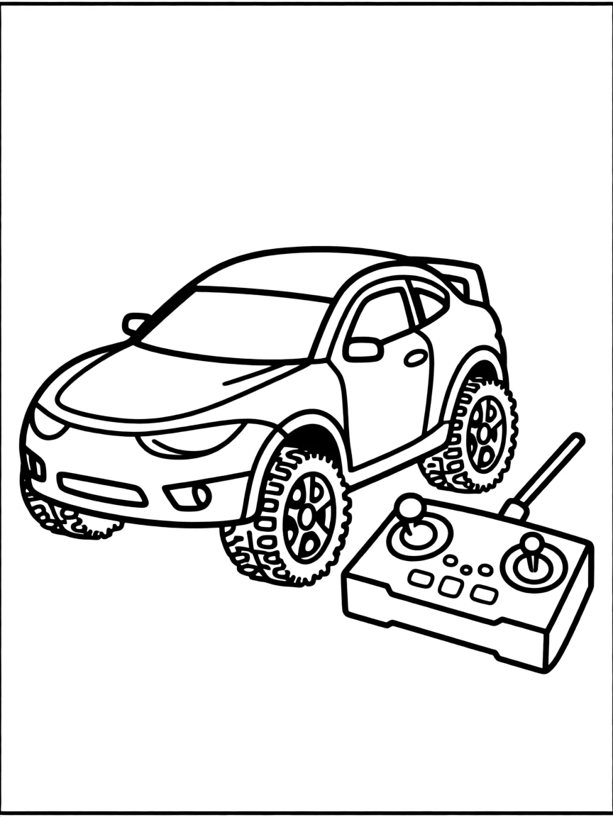 a remote-control car with its controller