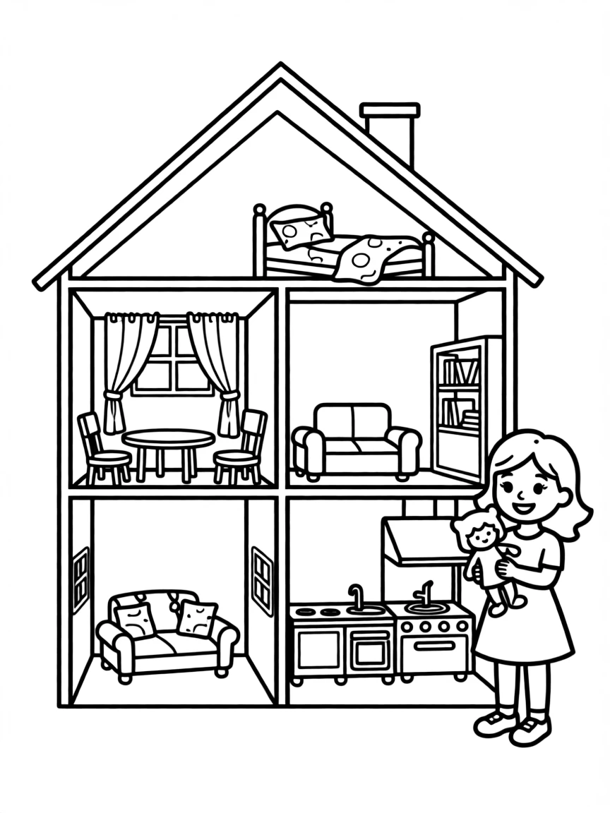a dollhouse with tiny furniture