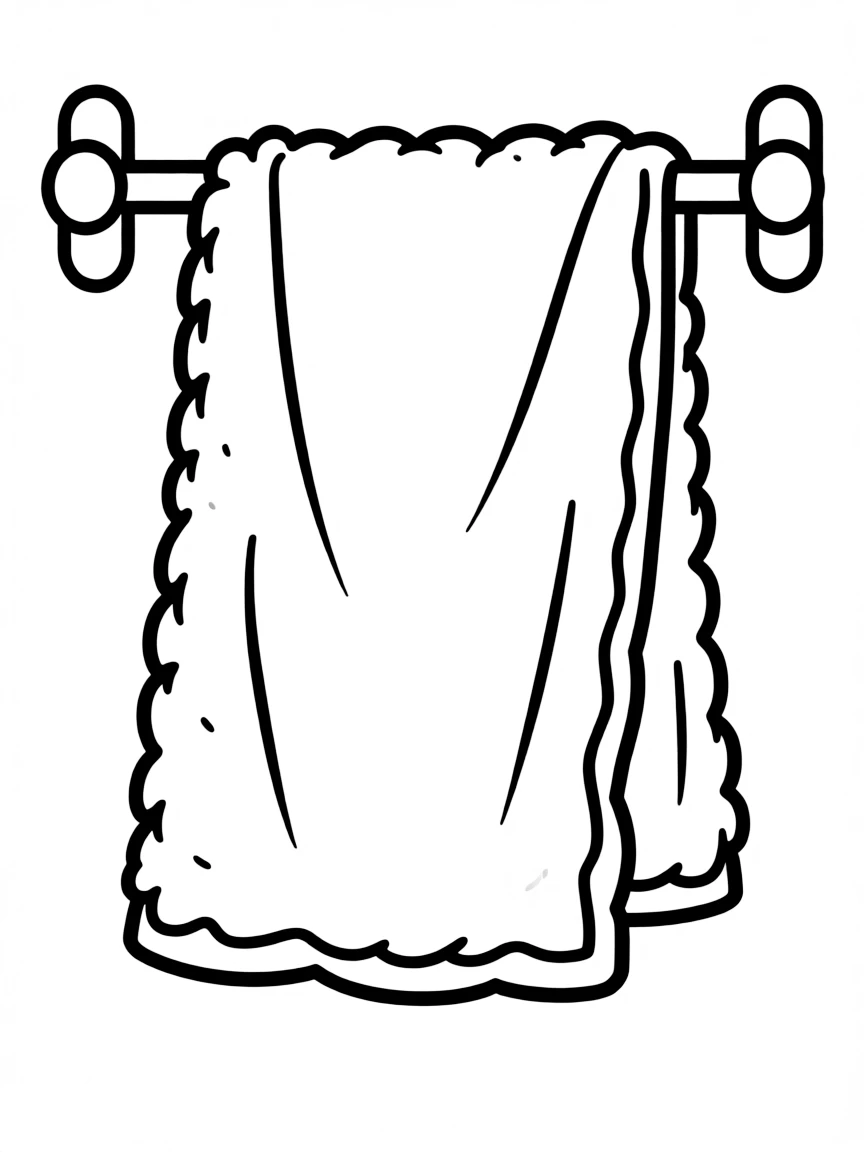 a fluffy towel hanging on a rack