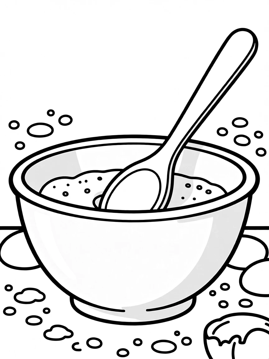 a wooden spoon in a ceramic mixing bowl