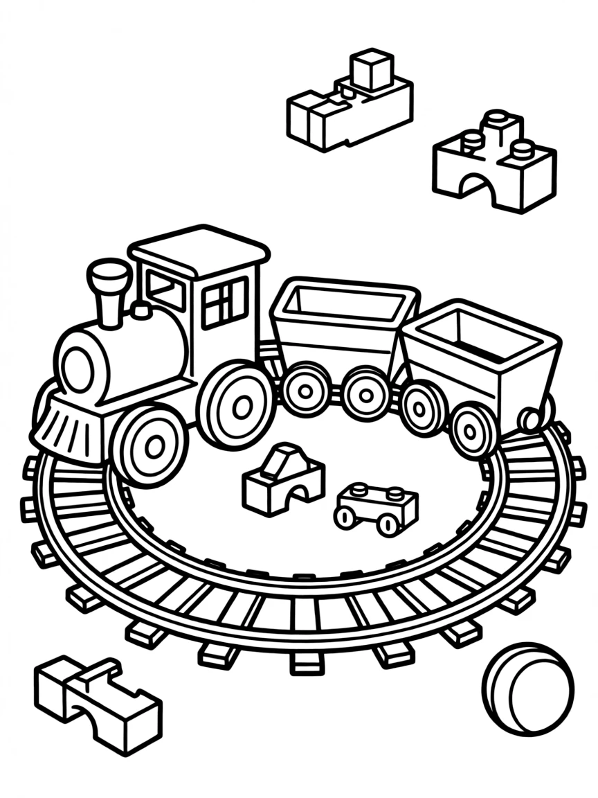a toy train on a circular track